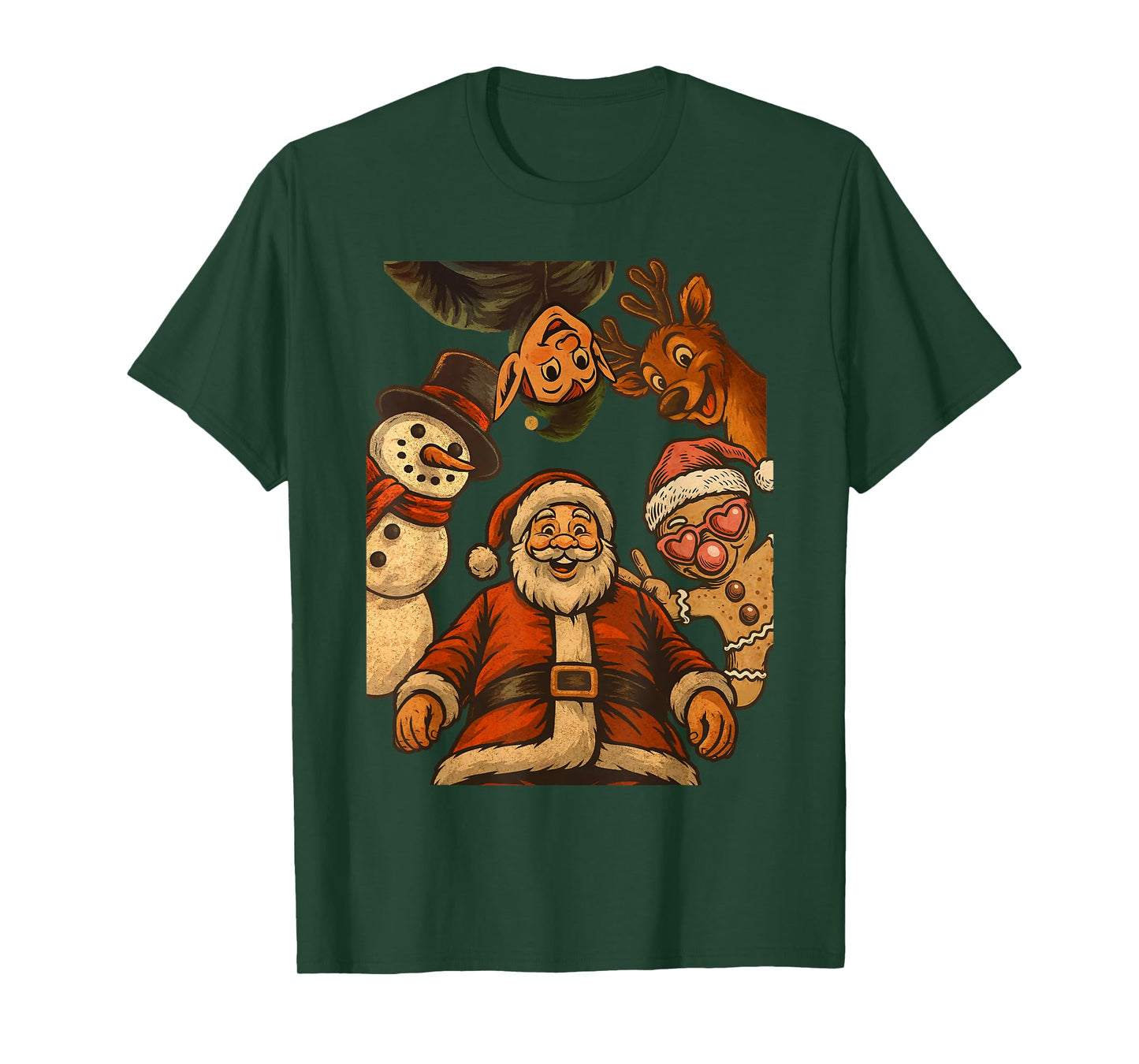 Santa Squad Elf Reindeer Gingerbread Snowman Christmas Xmas T-Shirt