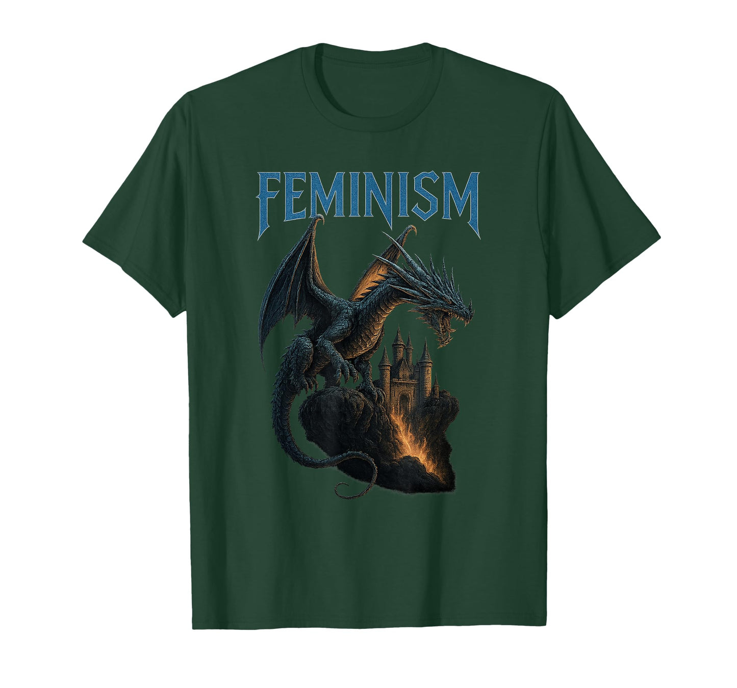 Vintage Feminism Dragon Fantasy T-Shirt