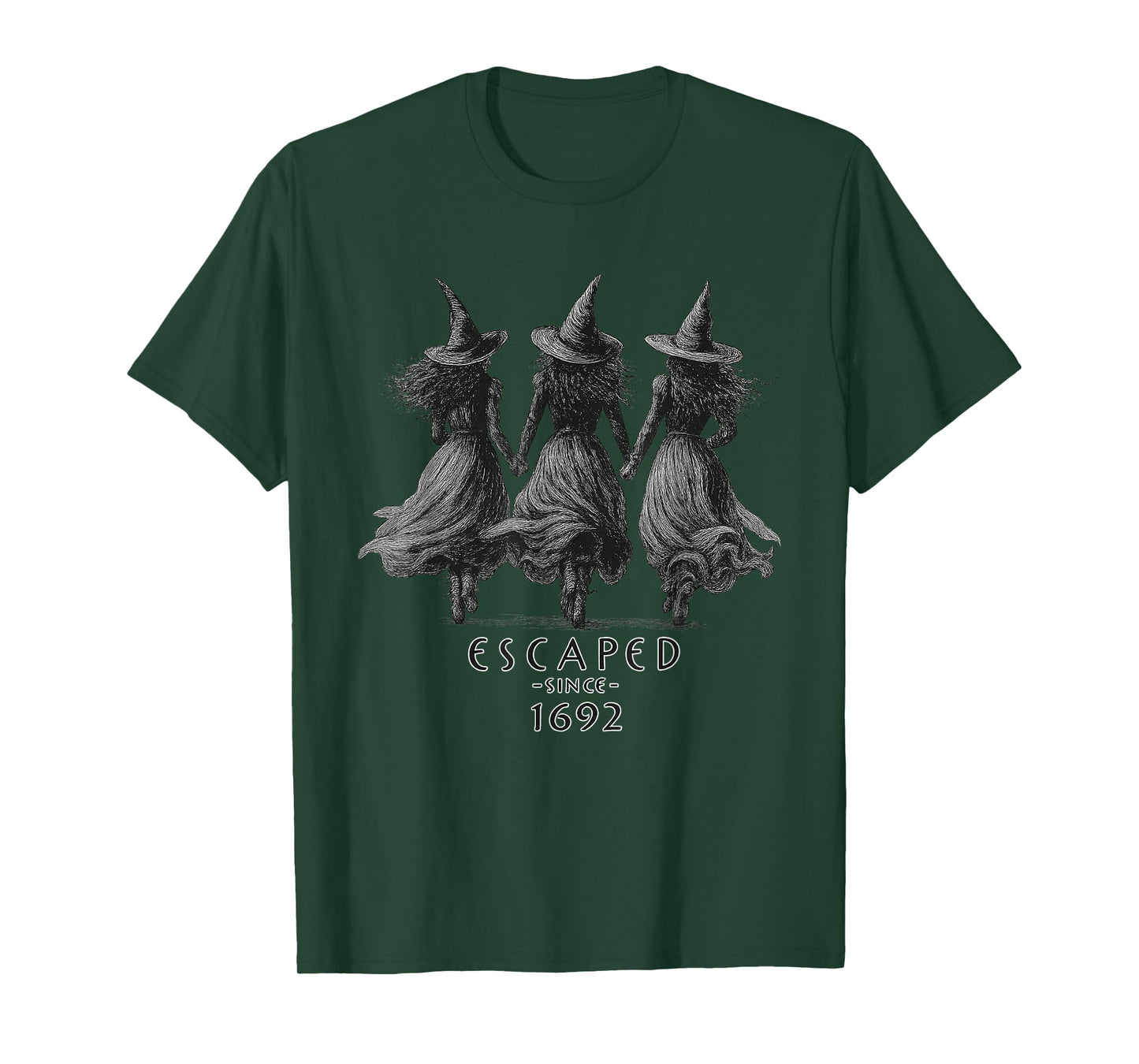 Escaped Since 1692 Vintage Witch Trio Halloween T-Shirt