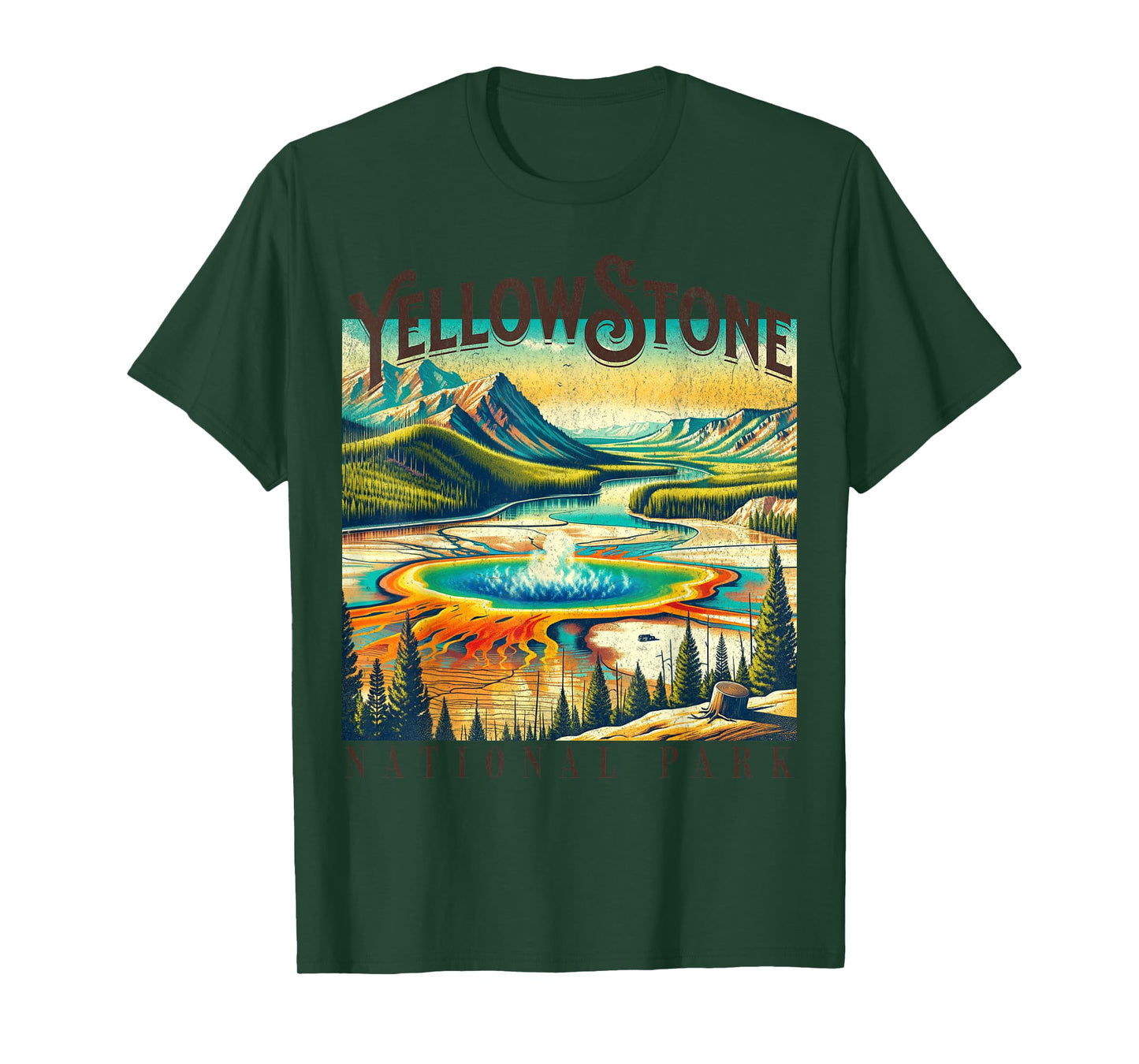 Yellowstone Grand Prismatic Spring Geothermal Vintage T-Shirt