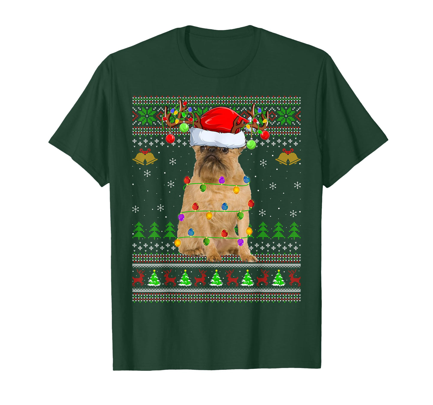Brussels Griffon Dog Ugly Christmas Sweaters Holiday Xmas T-Shirt