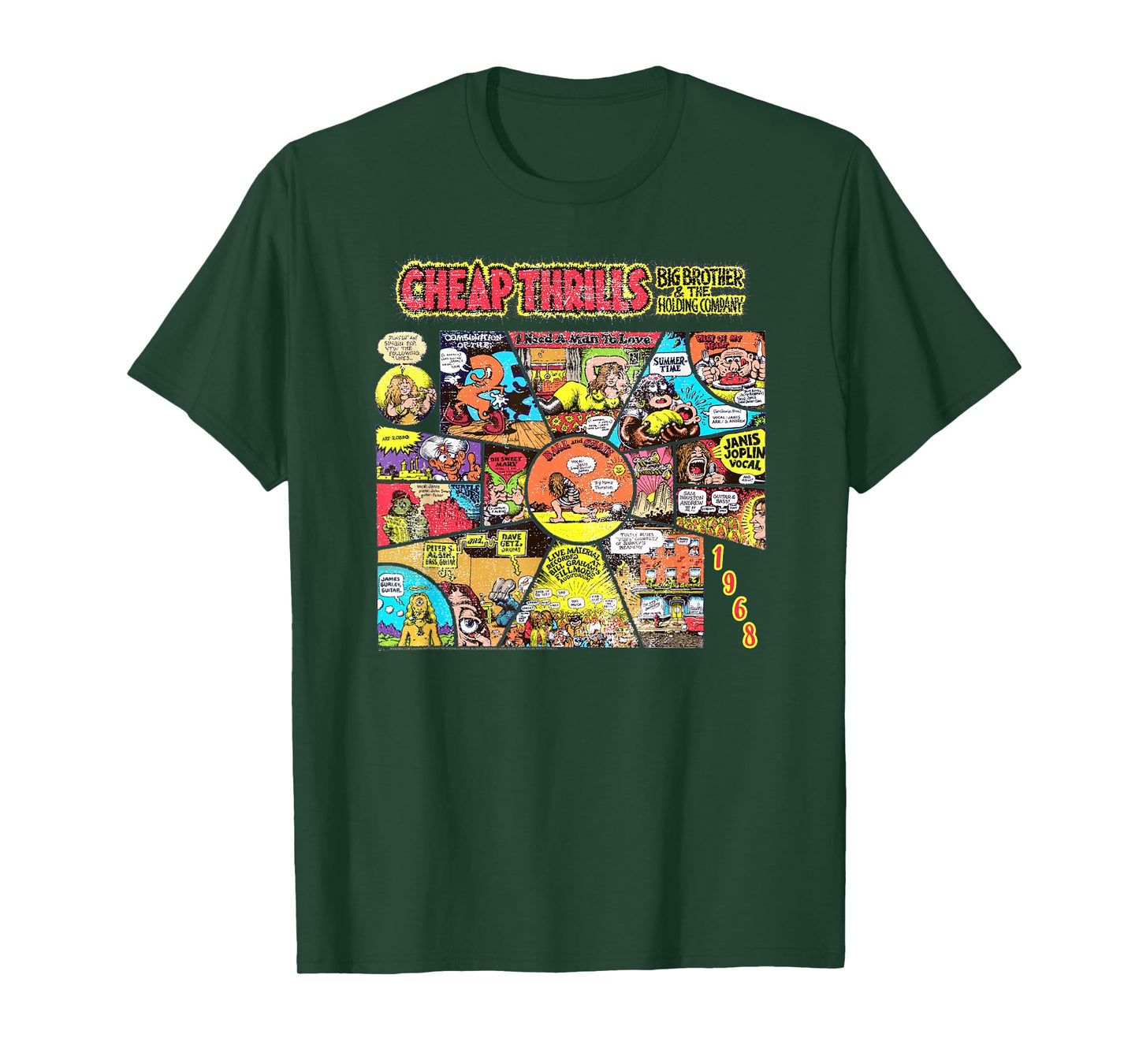 Big Brother and the Holding Company 1968 Comic Art T-Shirt
