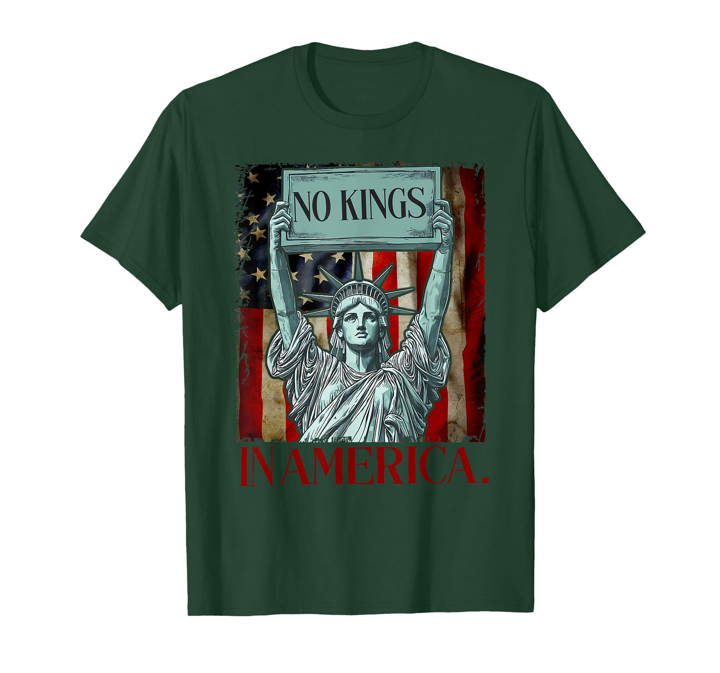 No Kings In America Retro Of Liberty T-Shirt