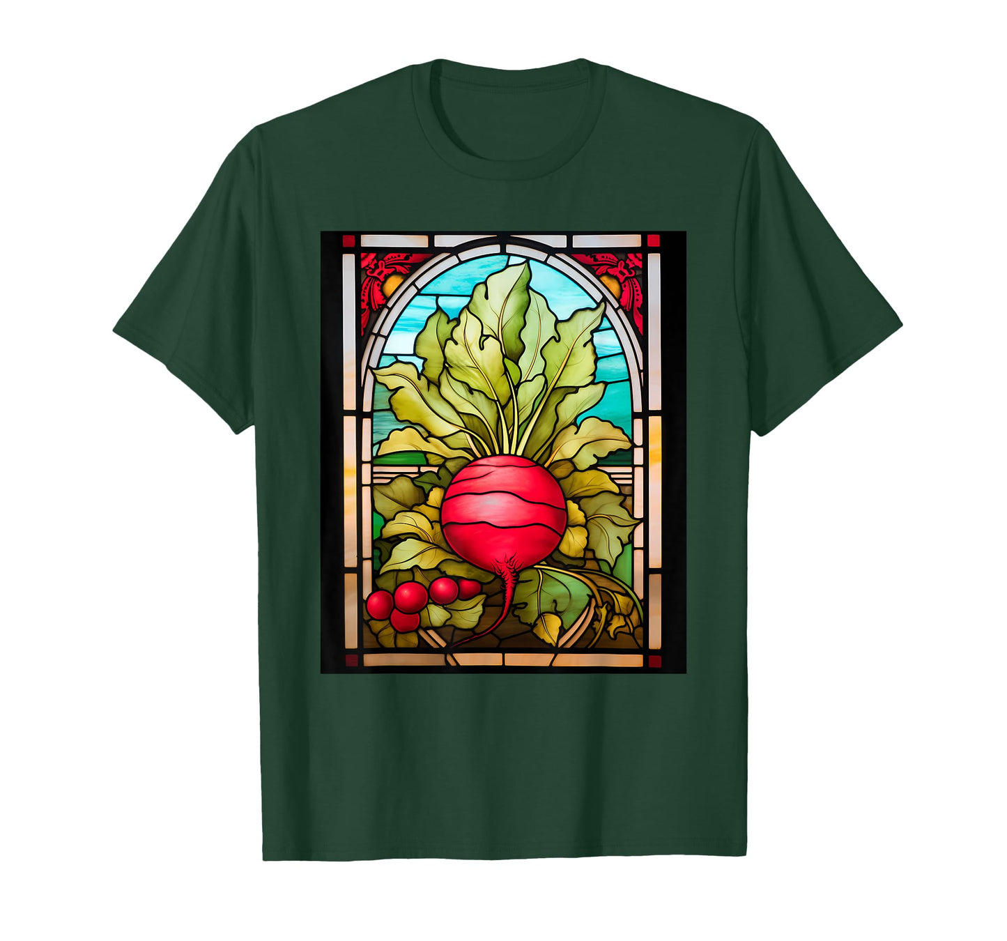 Stained Glass Style Radish T-Shirt