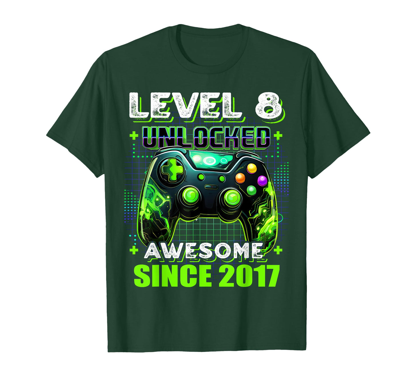 8th Birthday Boy Level 8 Gamer 8 Year Video Game Party T-Shirt