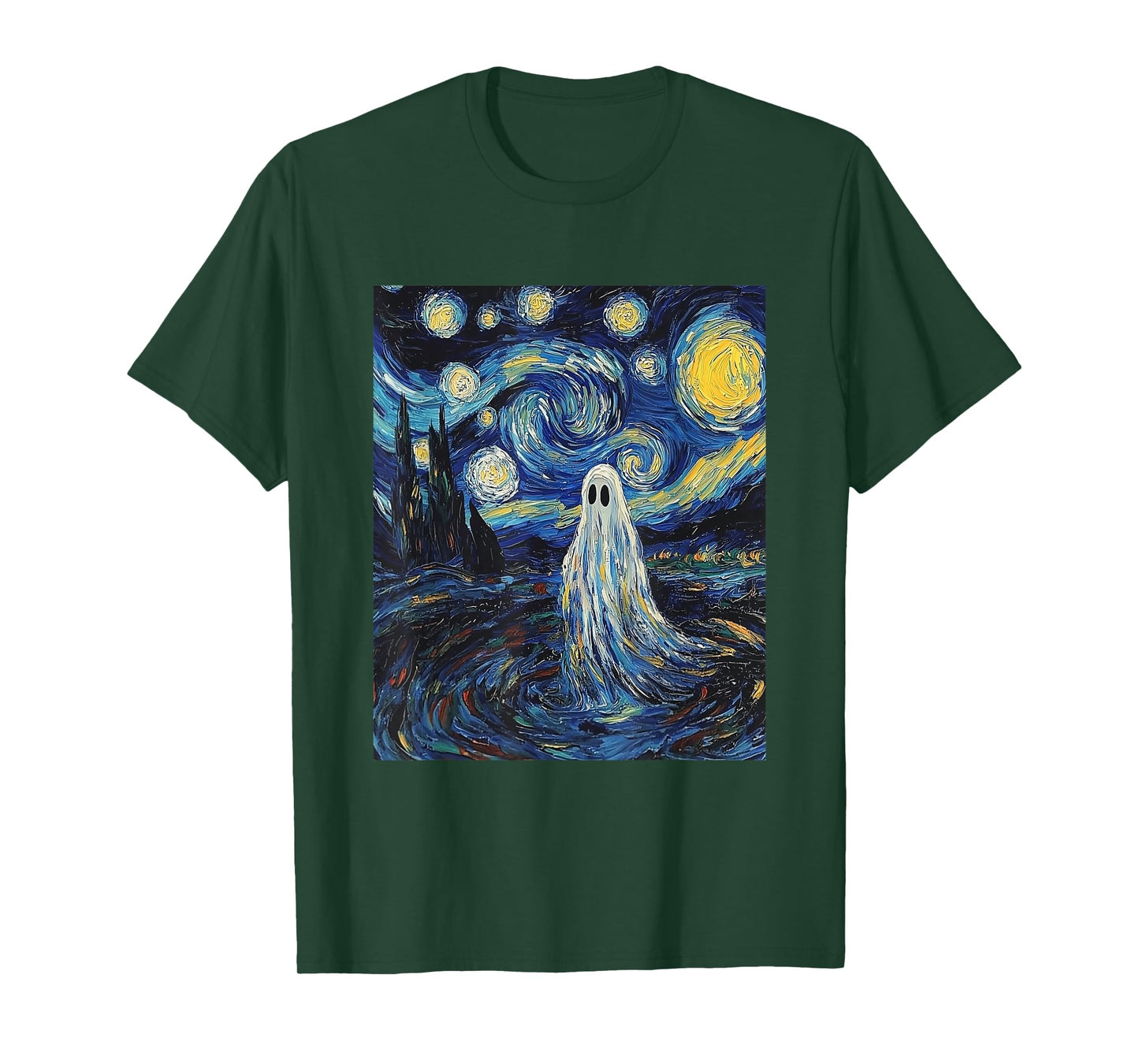 Ghost Halloween - Van Gogh Style - Starry Night T-Shirt