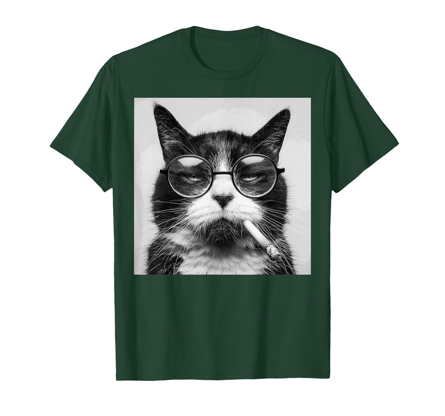 Funny Graphic Cat Smoking Adult Funny T-Shirt