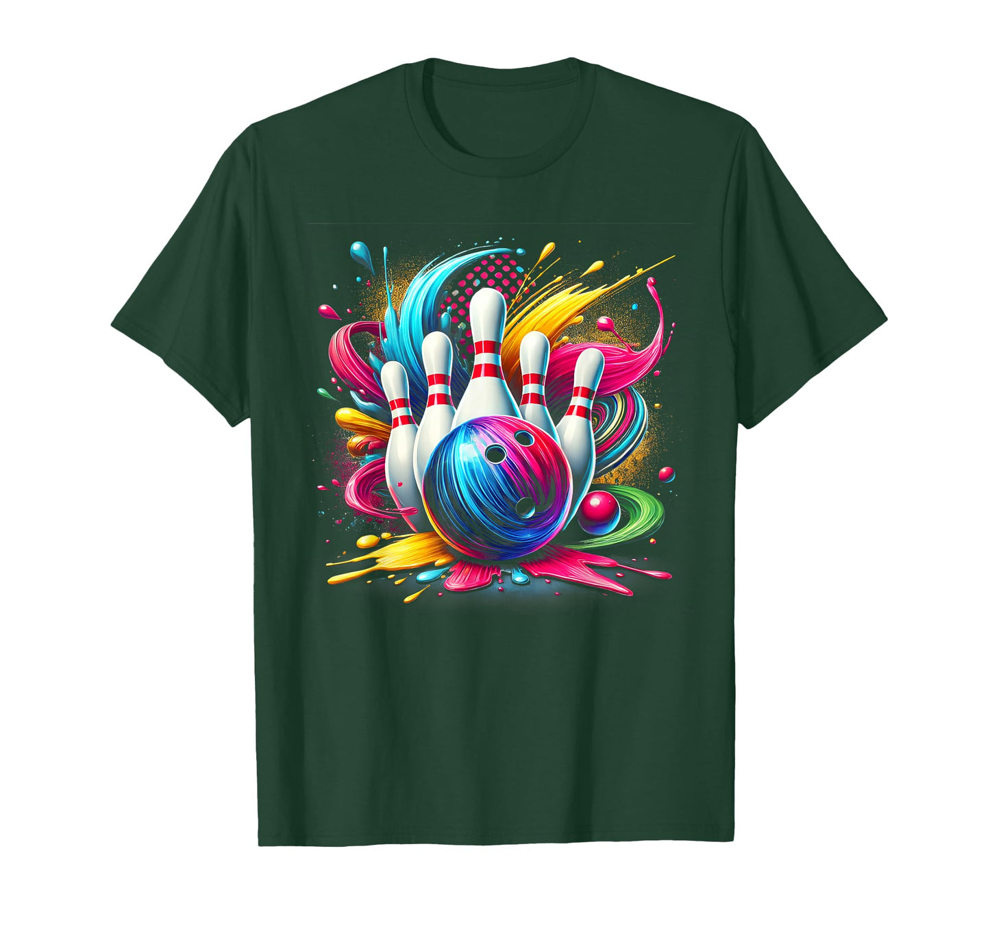Colorful Bowling Game Day Bowling Flames Ball T-Shirt