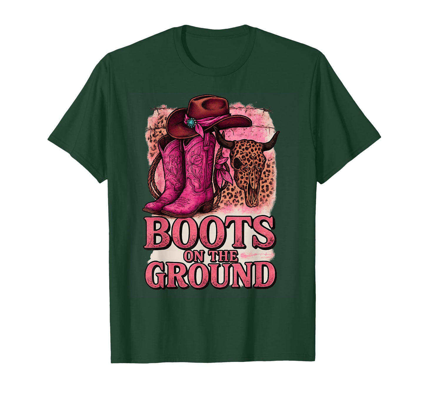 Boots On The Ground Boot Cowboy Western Cowgirl Men Women T-Shirt