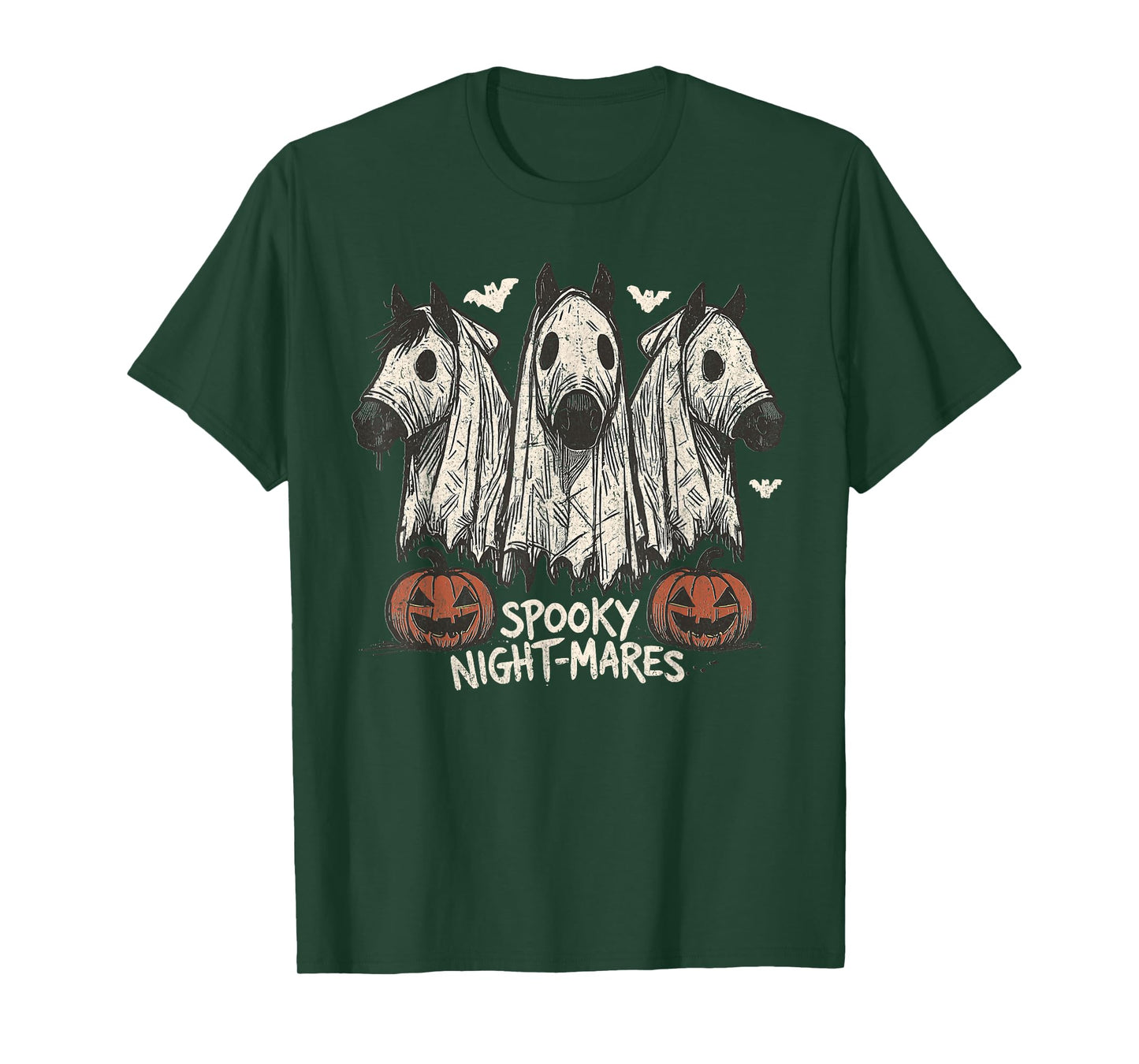 Spooky Night-Mares Halloween Horse Ghost Funny Spooky Season T-Shirt