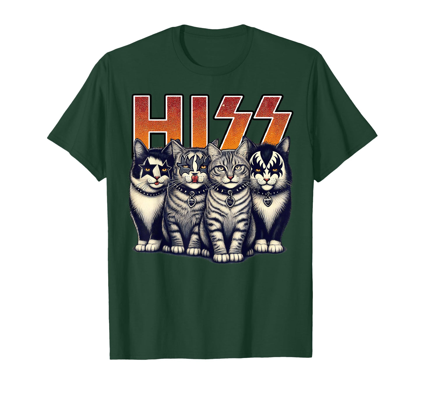 Hiss Funny Cats Kittens Rock Rockin Birthday Gifts Idea T-Shirt