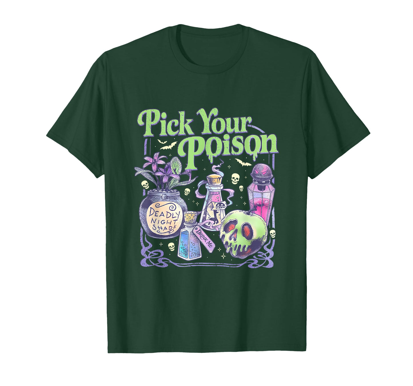Pick Your Poison Vintage Spooky Season Halloween Funny T-Shirt