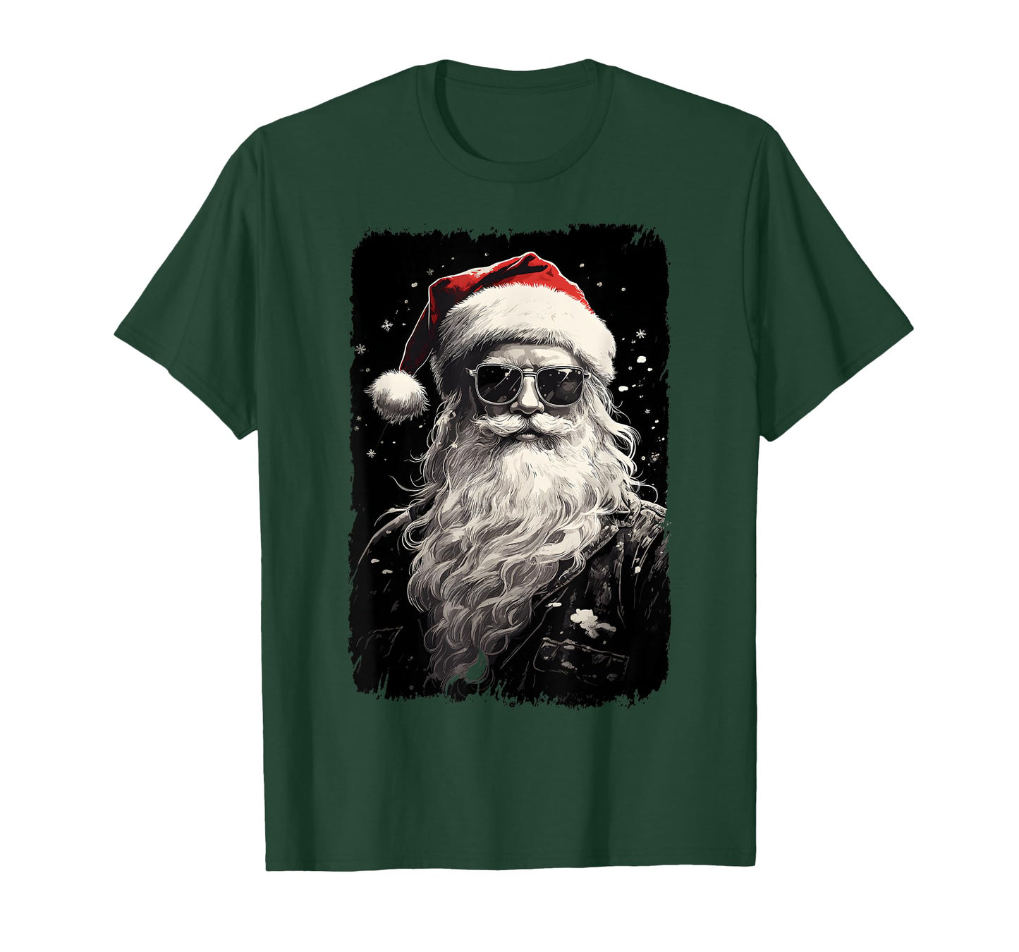 Hipster Santa With Sunglasses Santa Claus Retro Christmas T-Shirt