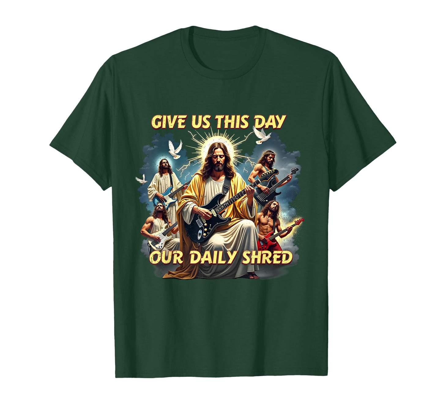 Jesus Guitar Rocker Daily Shred Christian Mom Gift T-Shirt