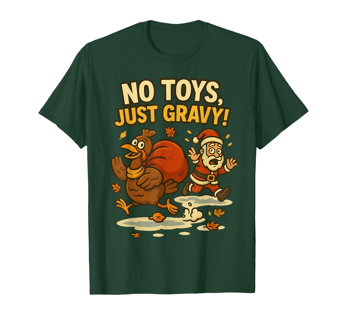 Funny Turkey Day Holiday Mashup Santa Parody for Man Woman T-Shirt