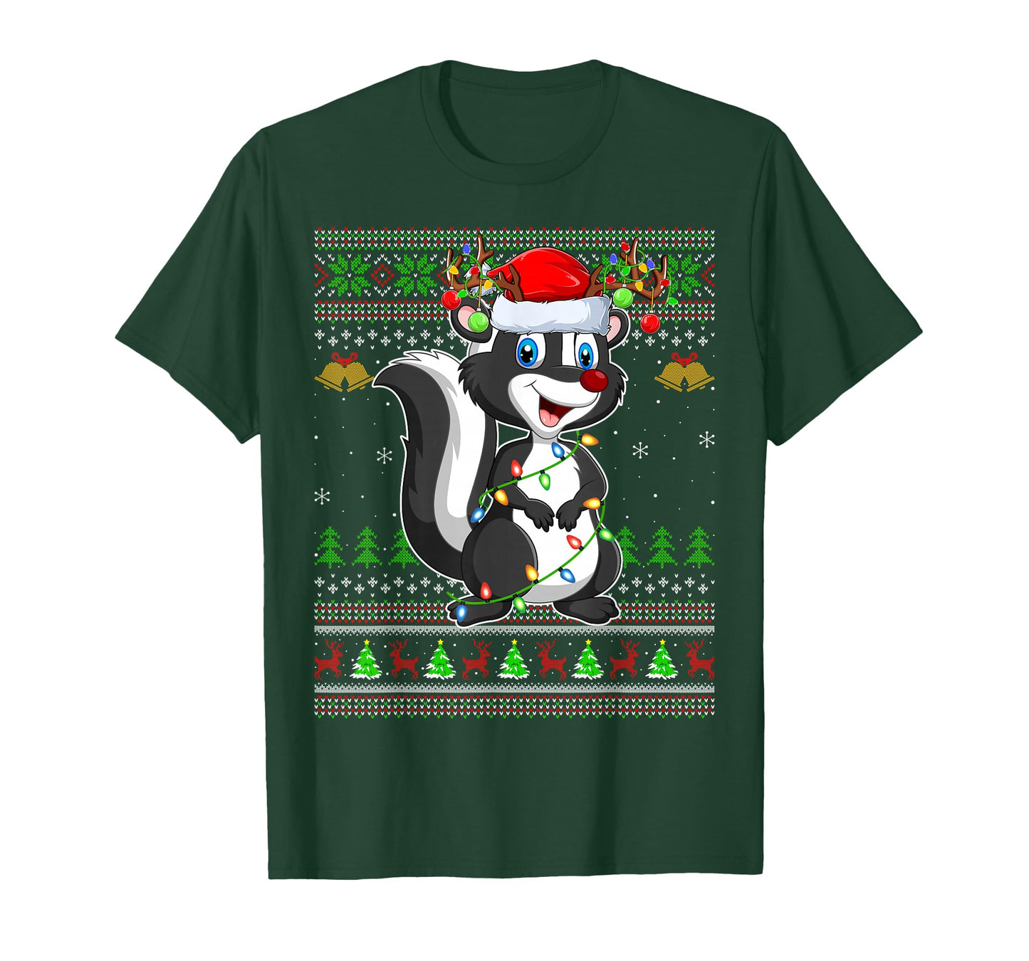 Skunk Ugly Christmas Sweaters Holiday Santa Cute Xmas T-Shirt