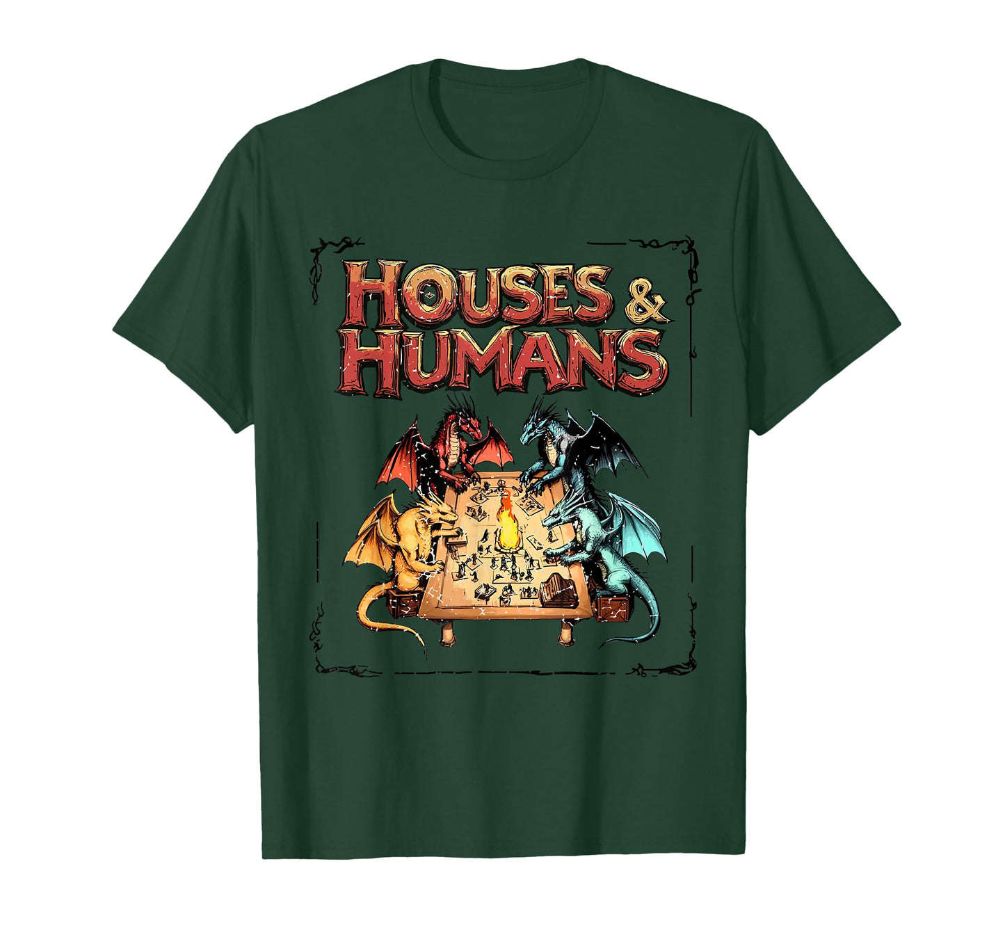 Houses and Humans Vintage Retro 90s Joke Gaming D20 T-Shirt
