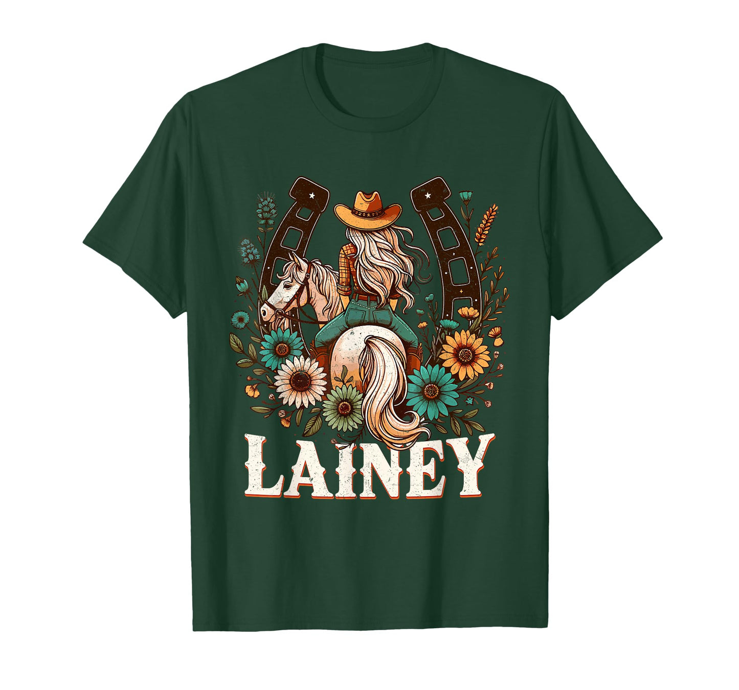 Lainey Name Girl Personalized Name Cowgirl T-Shirt