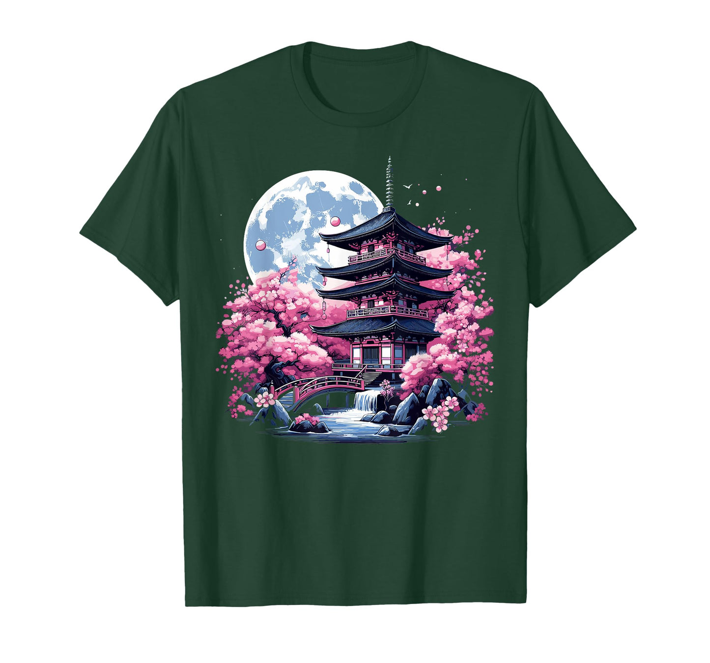 Japanese Sakura Garden Geisha Mount Fuji Cherry Blossom T-Shirt