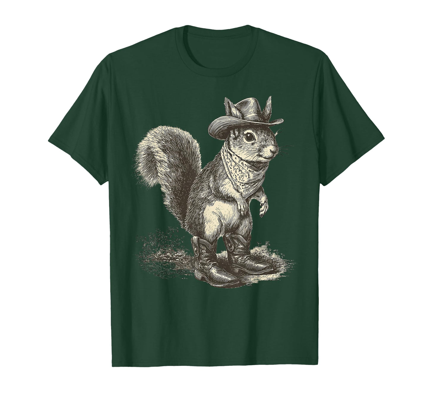 Squirrel Cowboy Vintage Rodeo Cowgirl Western Country T-Shirt