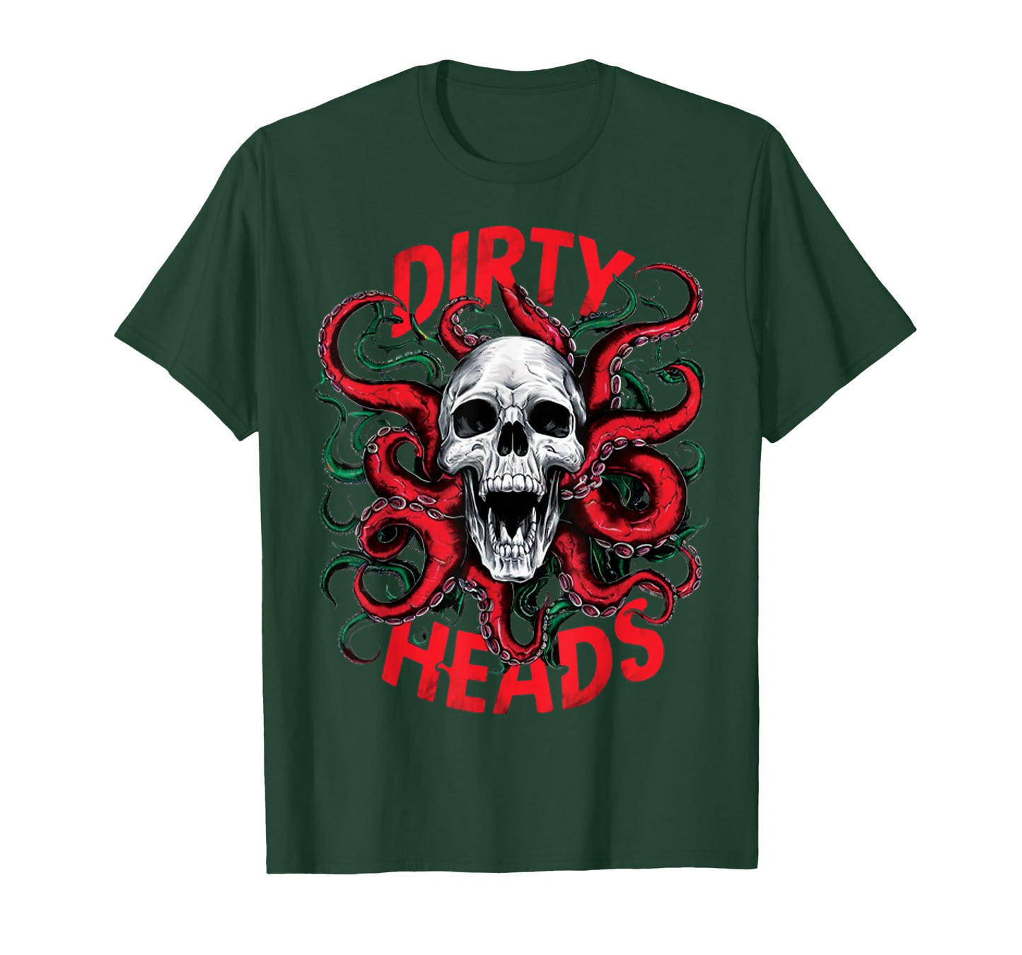 Vintage Dirty Skull Octopus Head Halloween Y2K Goth Grunge T-Shirt