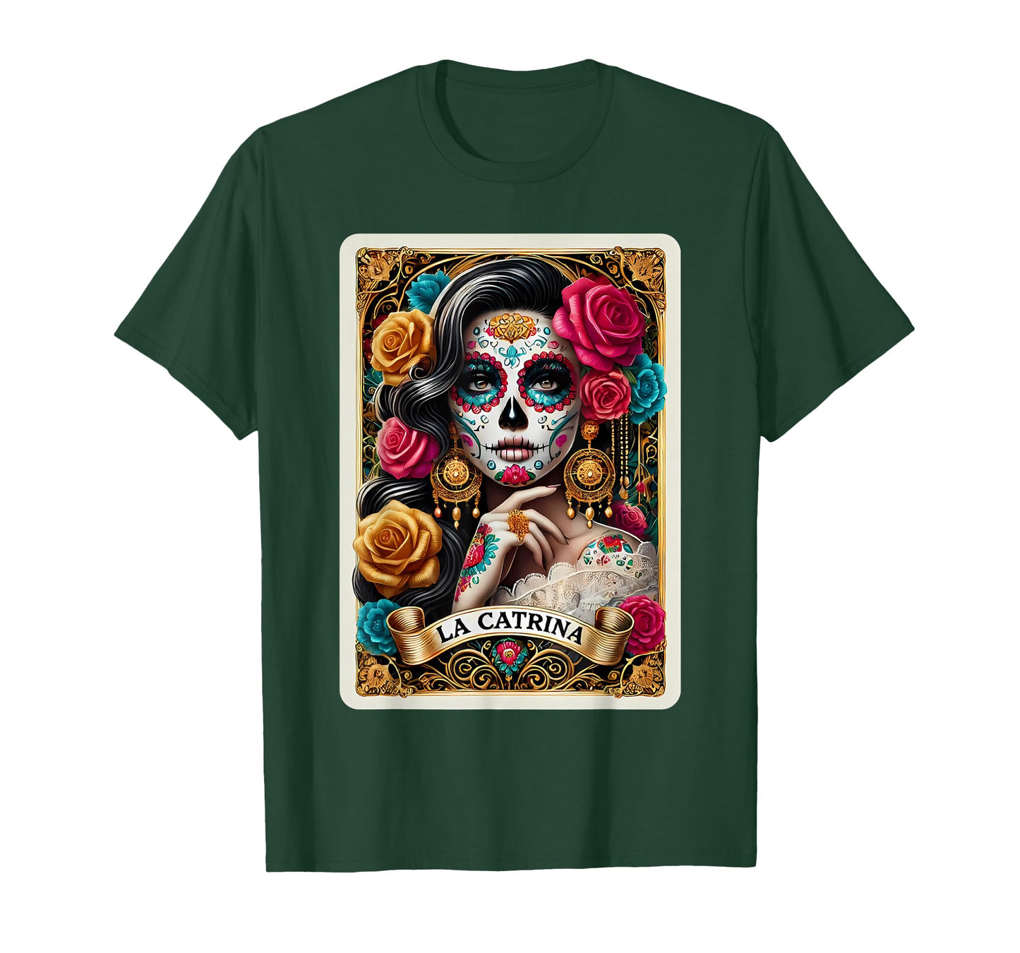 La Catrina Tarot Card Day of the Dead Dia de los Muertos T-Shirt