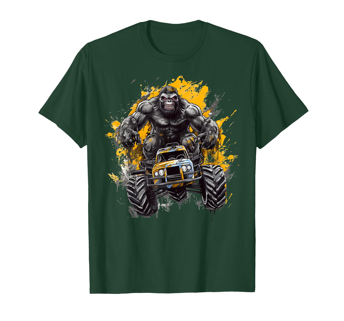 Sasquatch Riding Monster Truck Bigfoot for Boys Toddlers T-Shirt