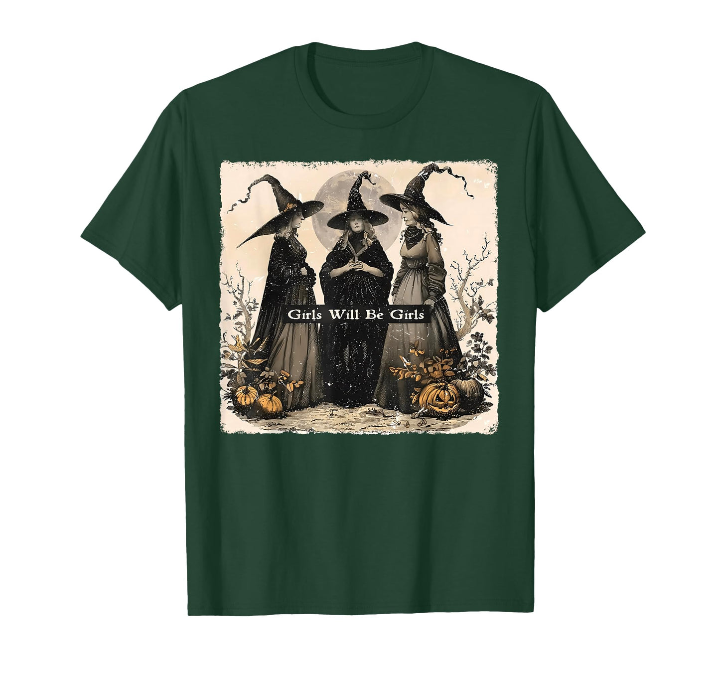 Halloween Spooky Witch Girl Will Be Girls Feminist Women T-Shirt