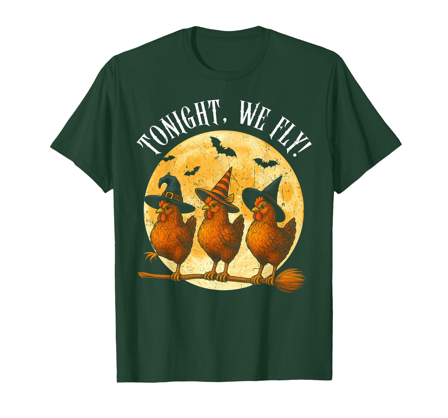 Tonight We Fly Funny Chicken Spooky Season Farm Halloween T-Shirt