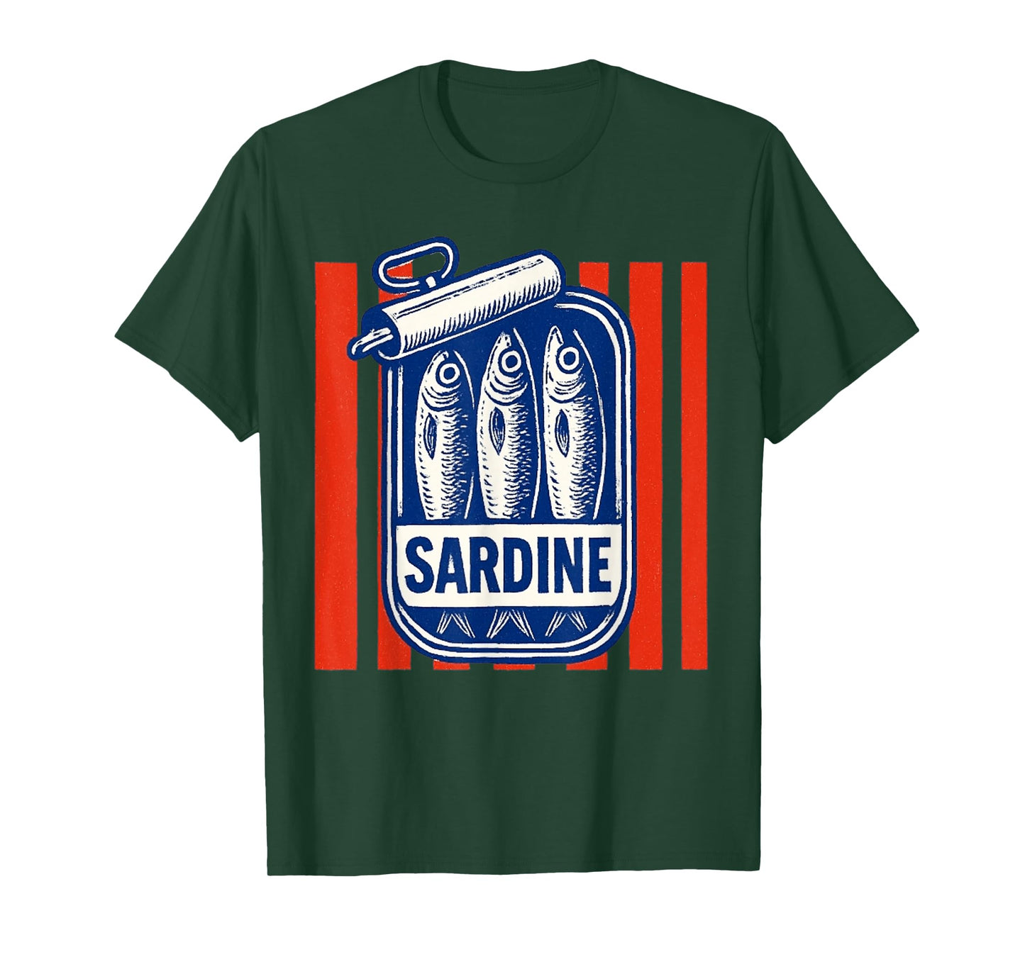 Les sardines red stripes fisherman aesthetic coastal sardine T-Shirt