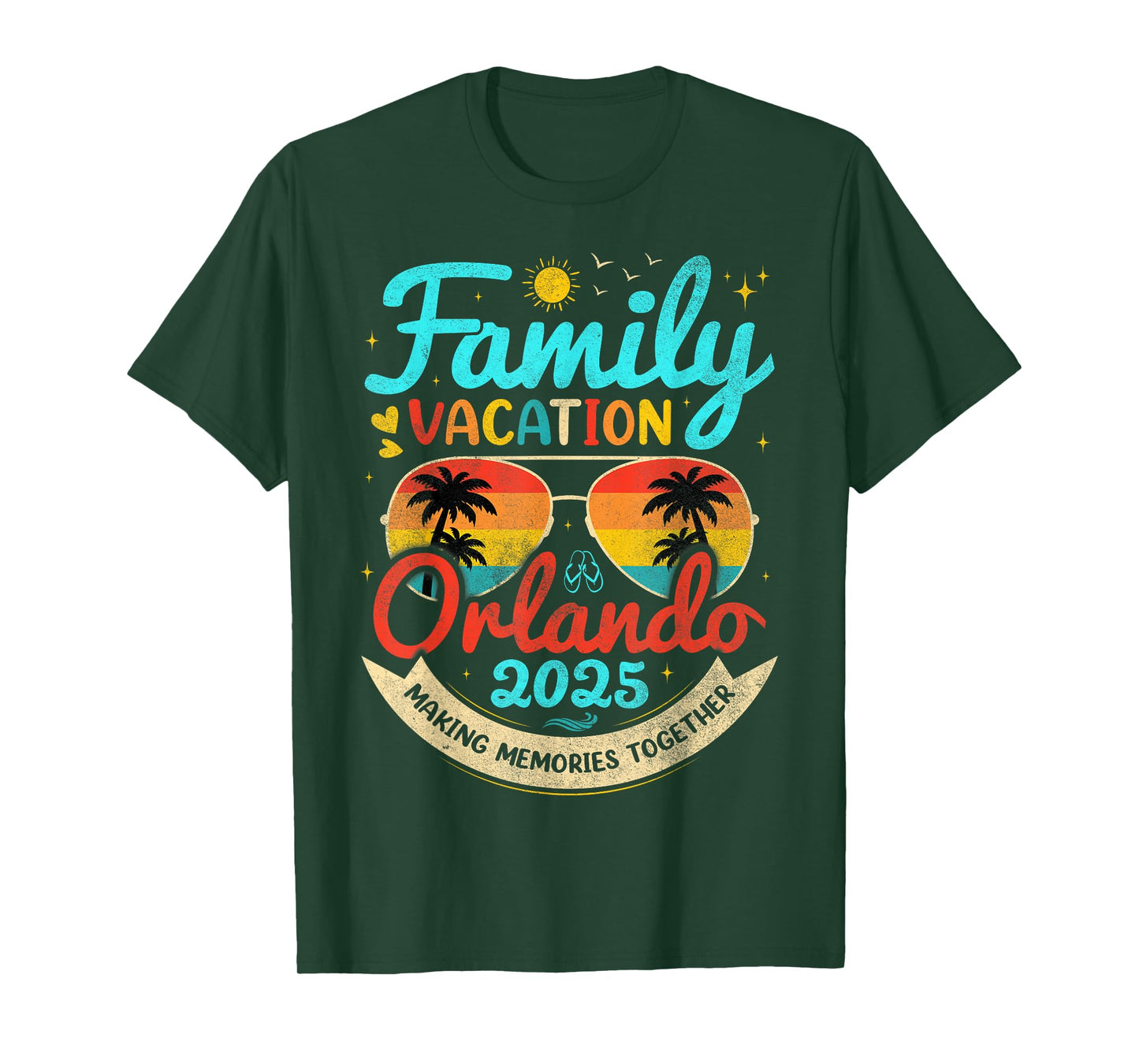 Vintage Family Vacation Orlando Beach 2025 Florida Group T-Shirt