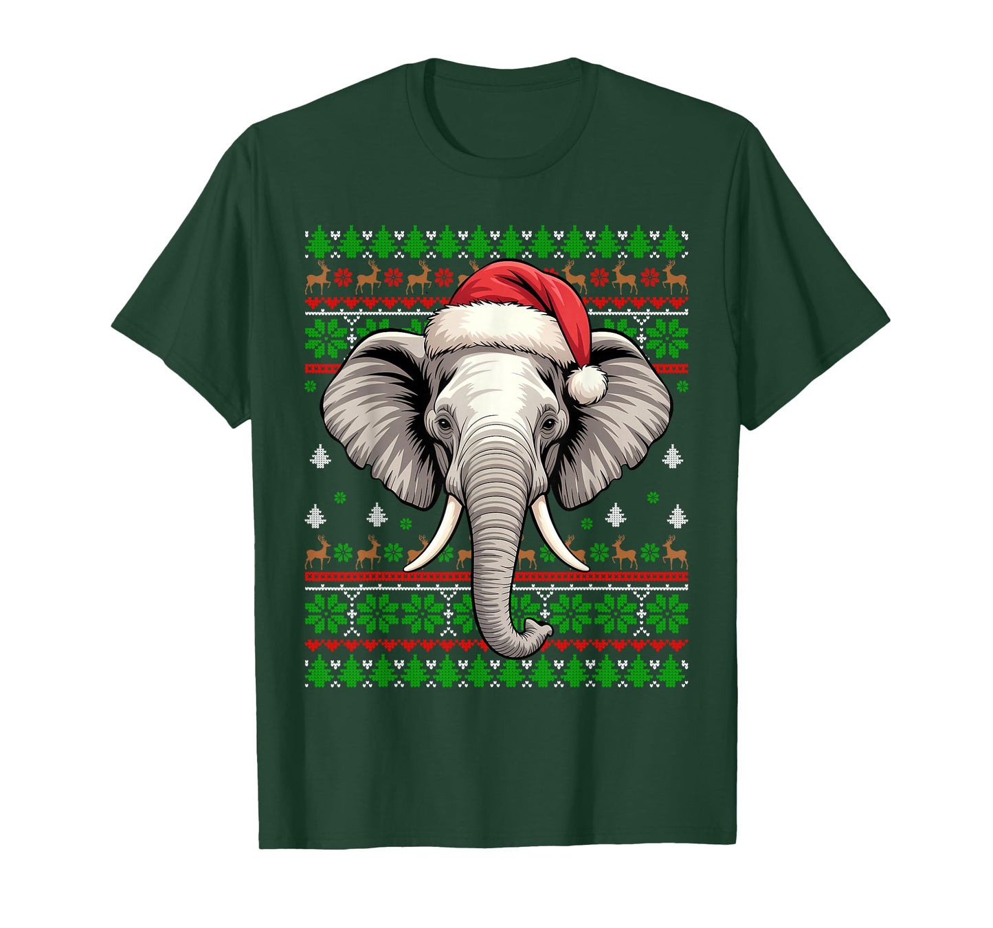 Elephant Ugly Christmas Santa Hat Xmas Kids Boys Girls T-Shirt