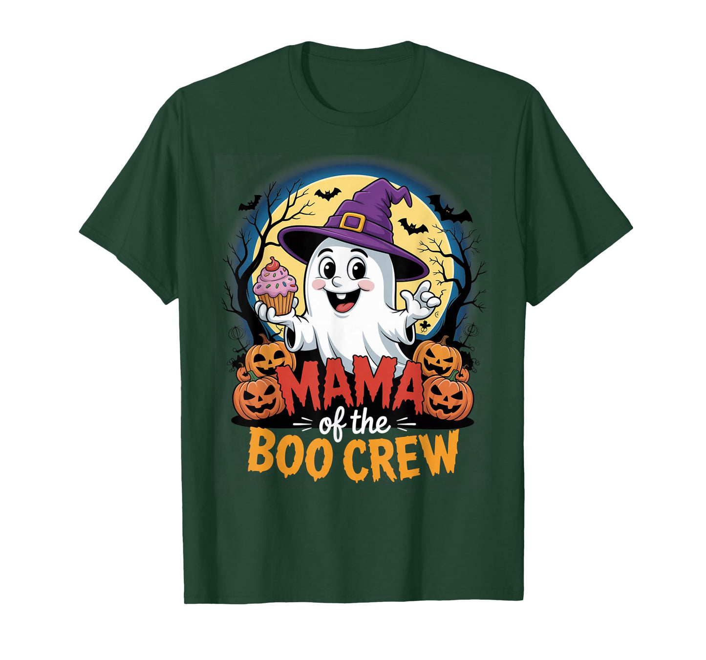 Mama of The Boo Crew Ghost Halloween Family Outfit Pumpkins T-Shirt