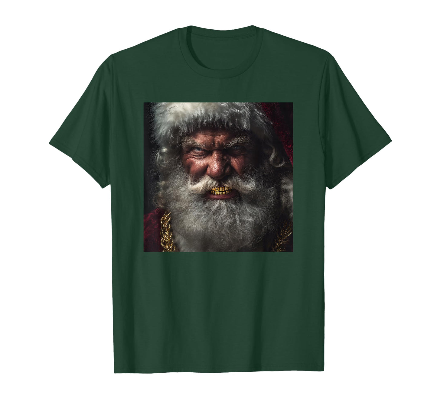 Christmas Hip Hop Gold Grillz Santa T-Shirt