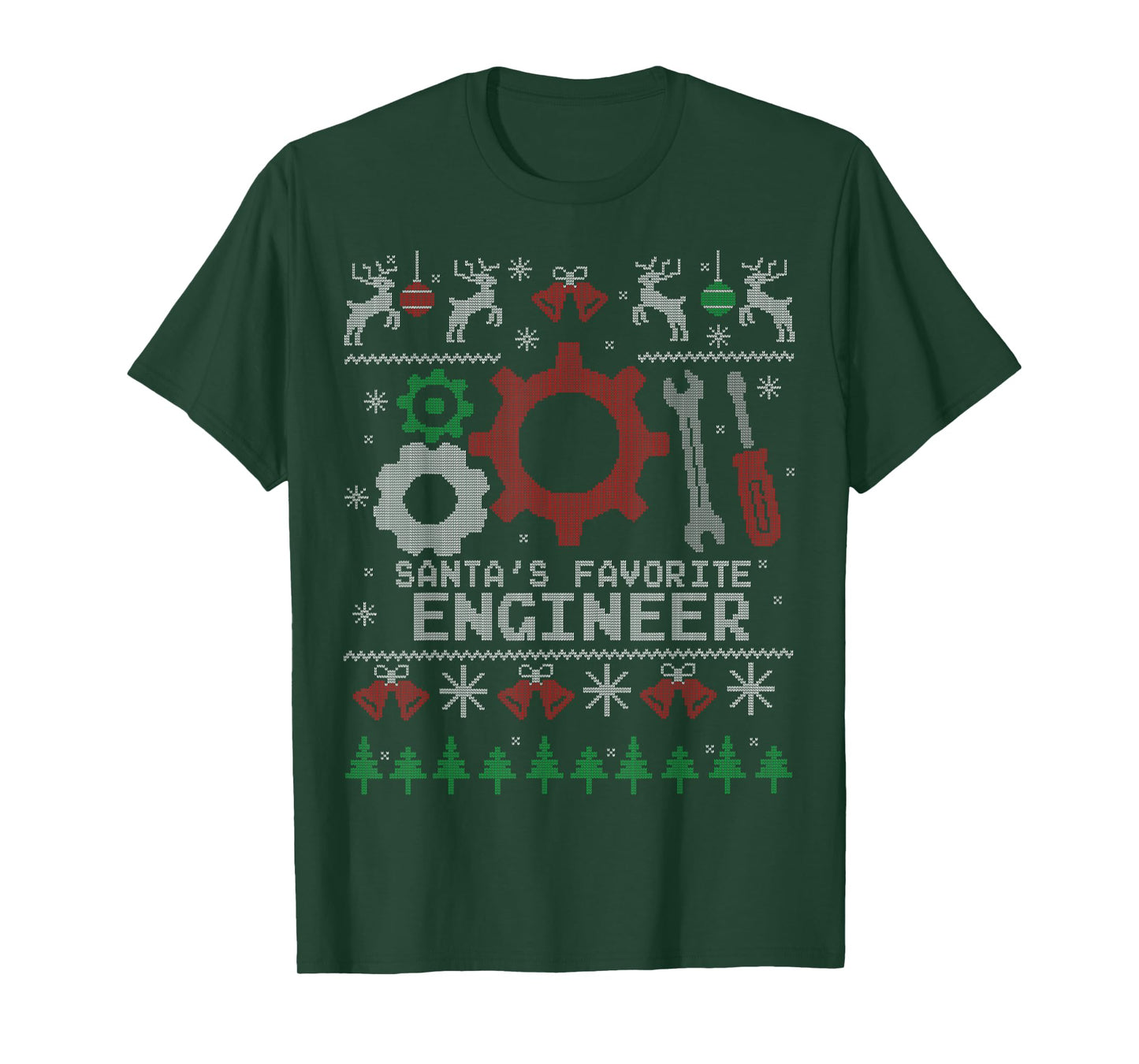 Santa's Favorite Engineer Ugly Christmas T-Shirt