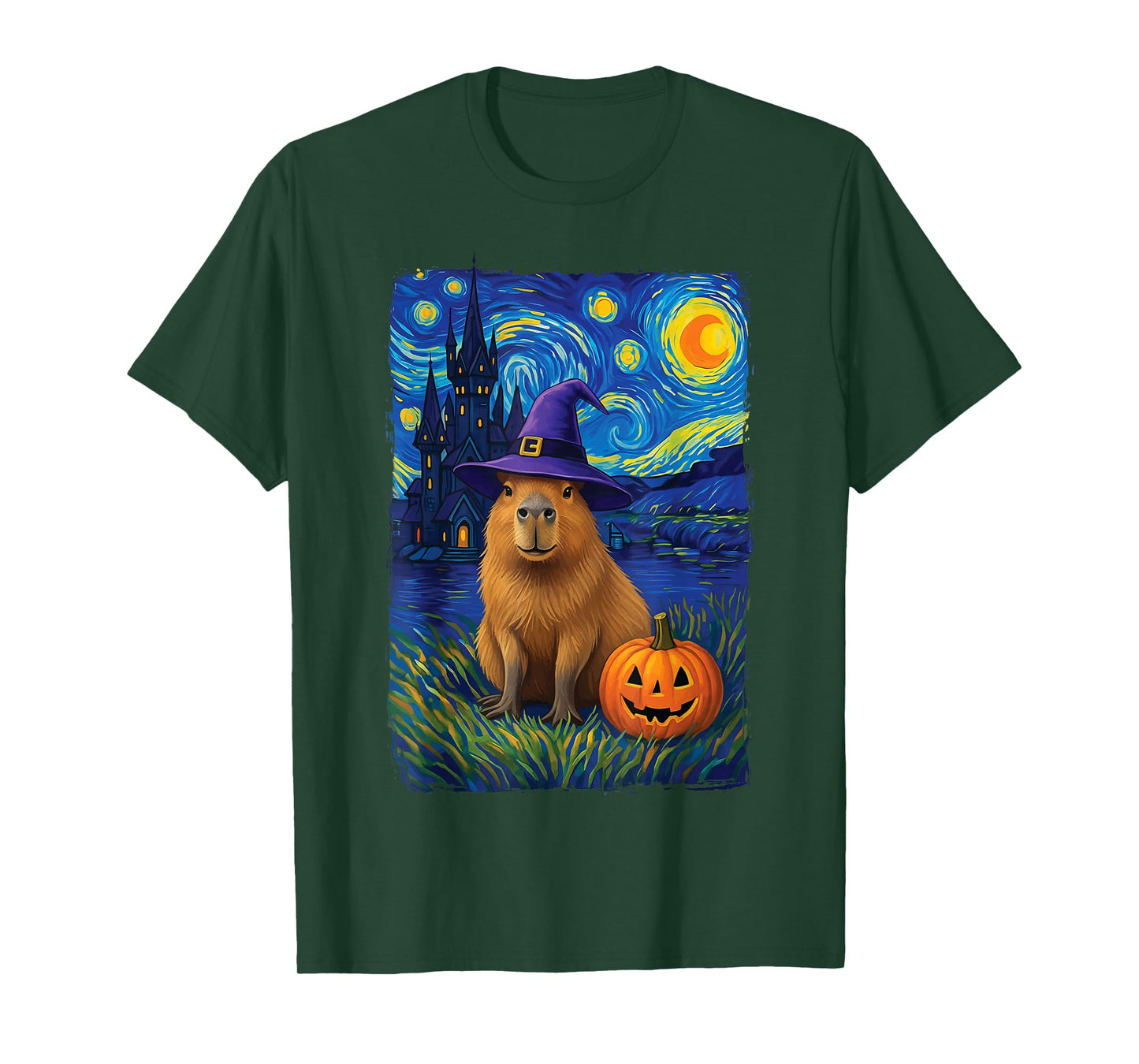 Capybara Starry Night Halloween Costume T-Shirt