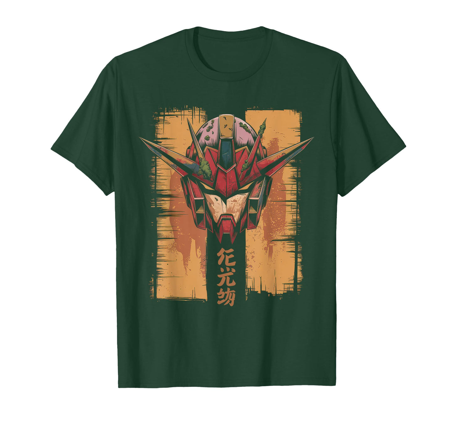 Mecha Tshirt Japanese Mecha Robot Head Anime Art Ukiyo-E T-Shirt
