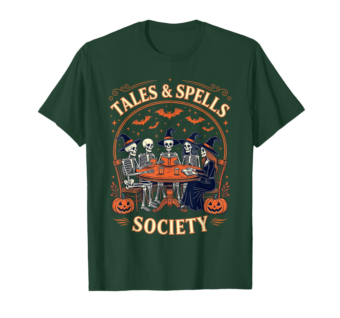 Tales & Spells Society Skeleton Witch Book Club T-Shirt