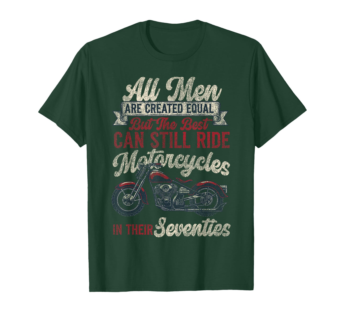 Classic Motorcycle Biker Grandpa 70th Birthday All Men Are T-Shirt