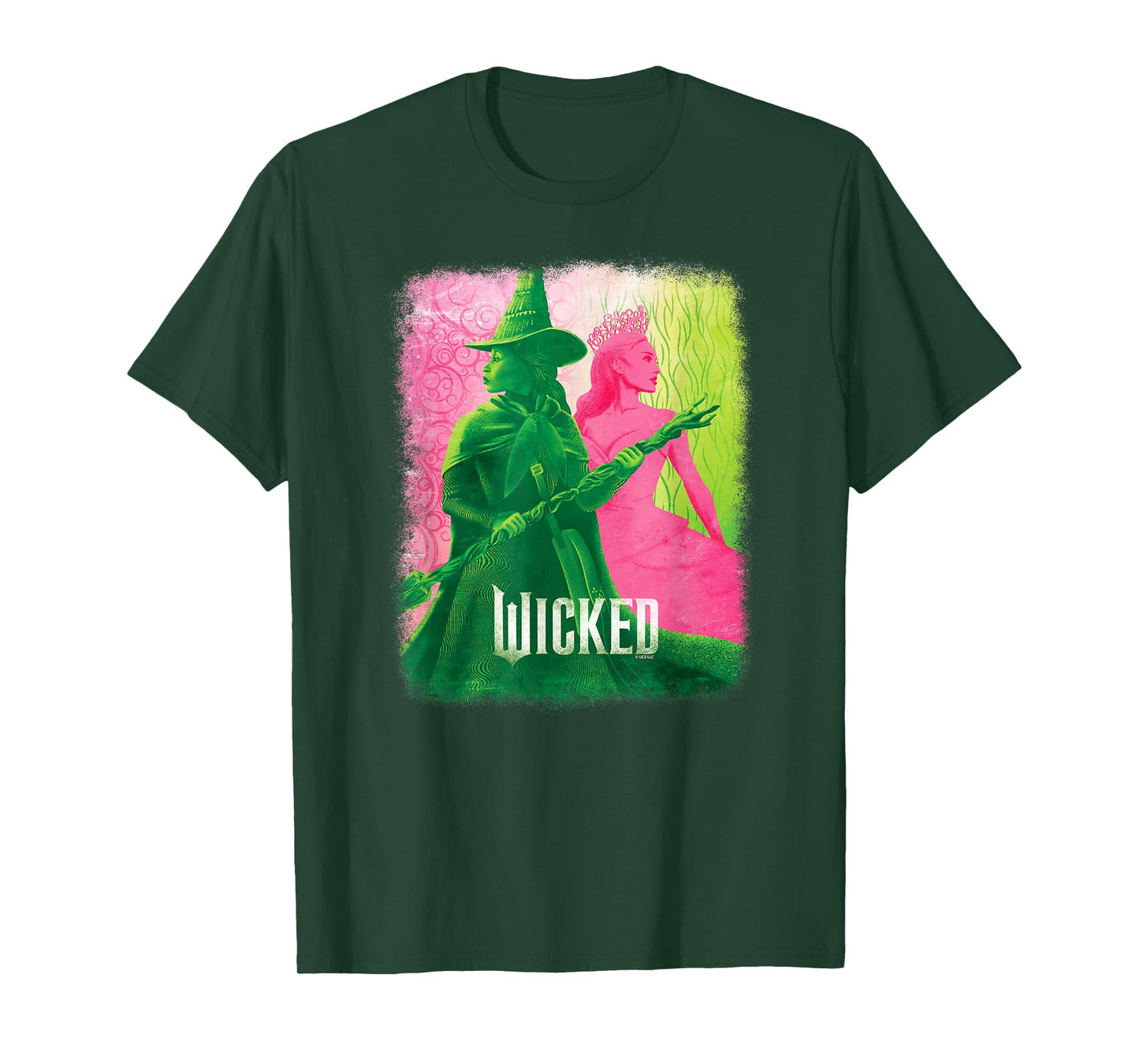 Wicked Unisex-Kids Movie Tie-In T-Shirt, Black, Small, Short Sleeve, Crew Neck, Tonal Effect Movie Design