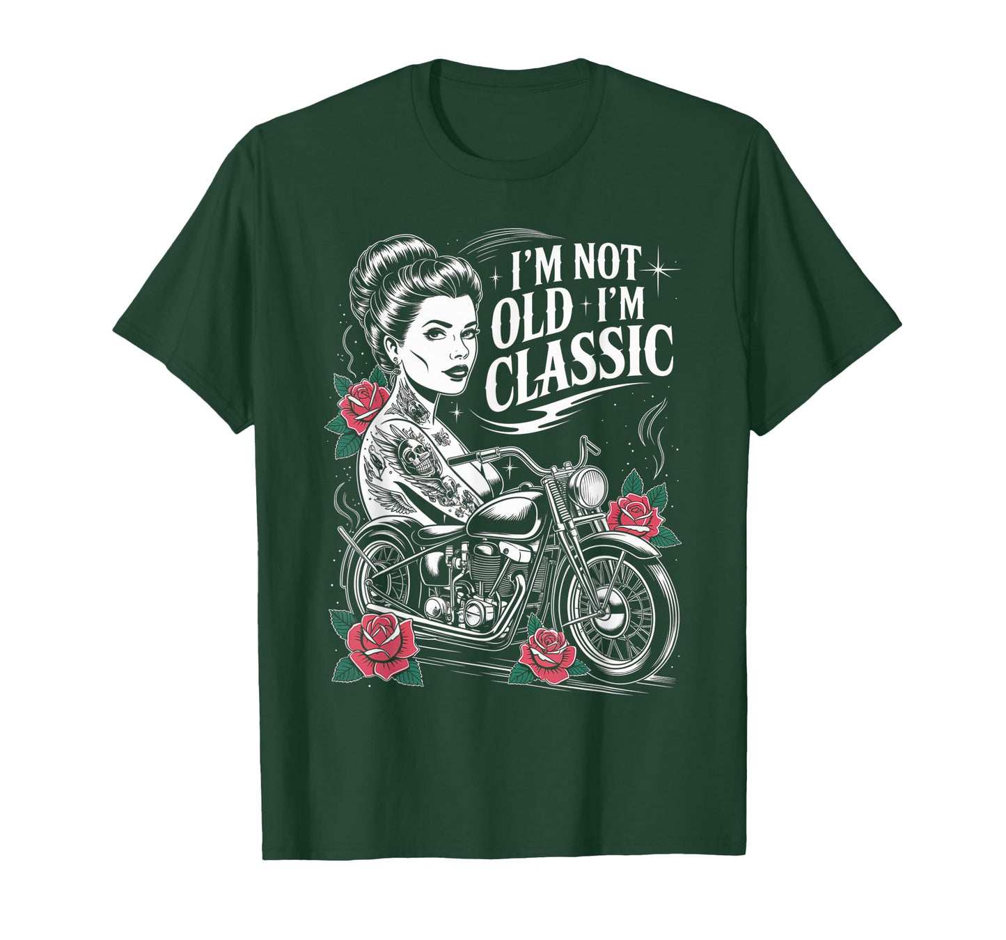 Funny Biker Women Riding Motorcycle Classic Outfit Rider T-Shirt