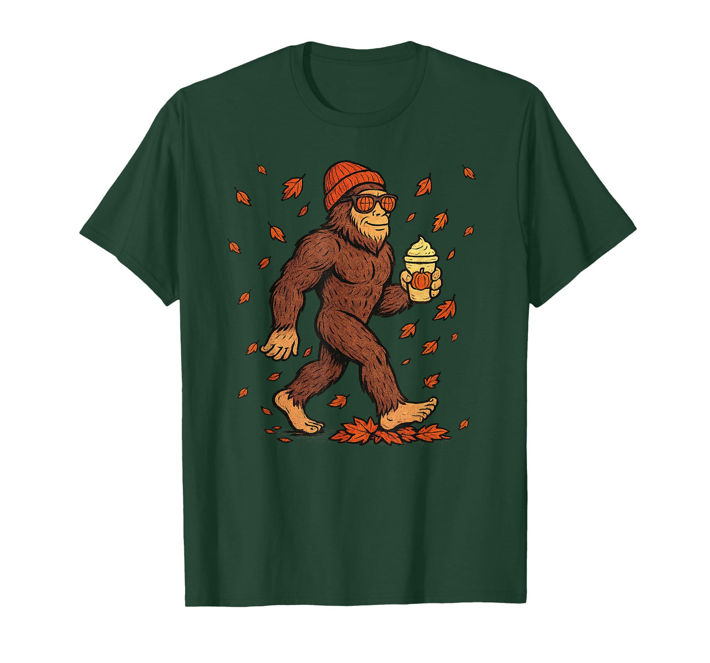 Sasquatch Autumn Pumpkin Spice Autumn Leaves Funny Autumn T-Shirt