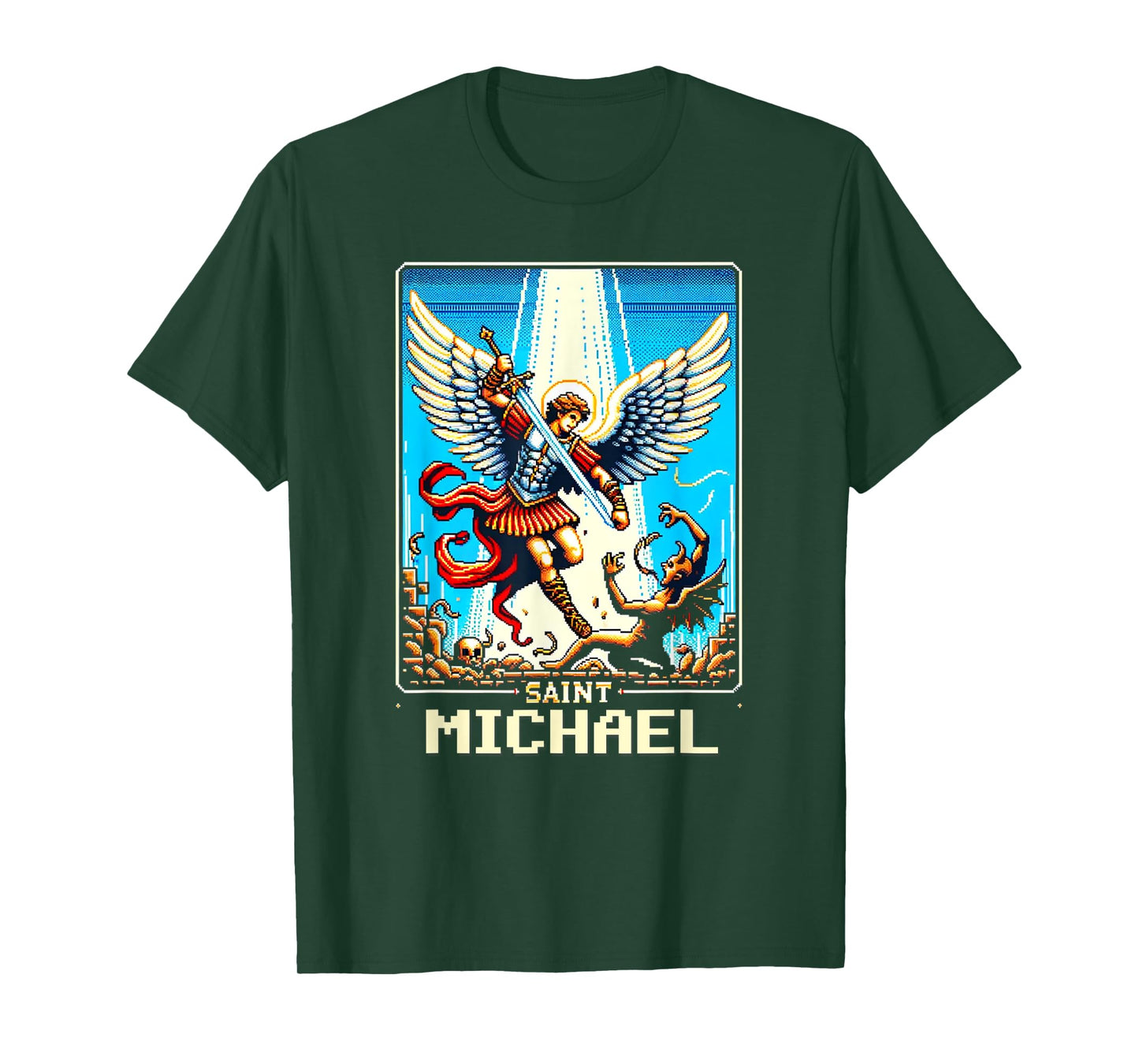 Saint Michael The Archangel Catholic Video Game T-Shirt