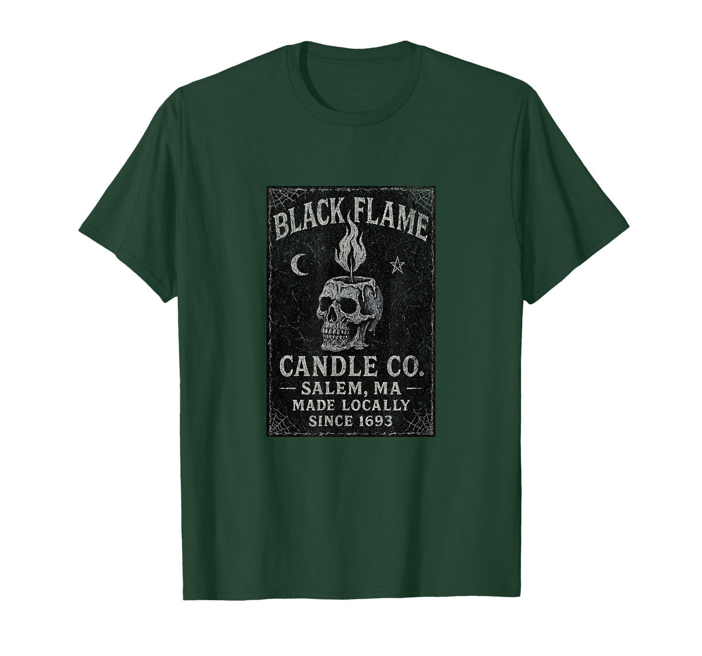 Black Flame Candle Co Salem Mens Womens Spooky Halloween T-Shirt