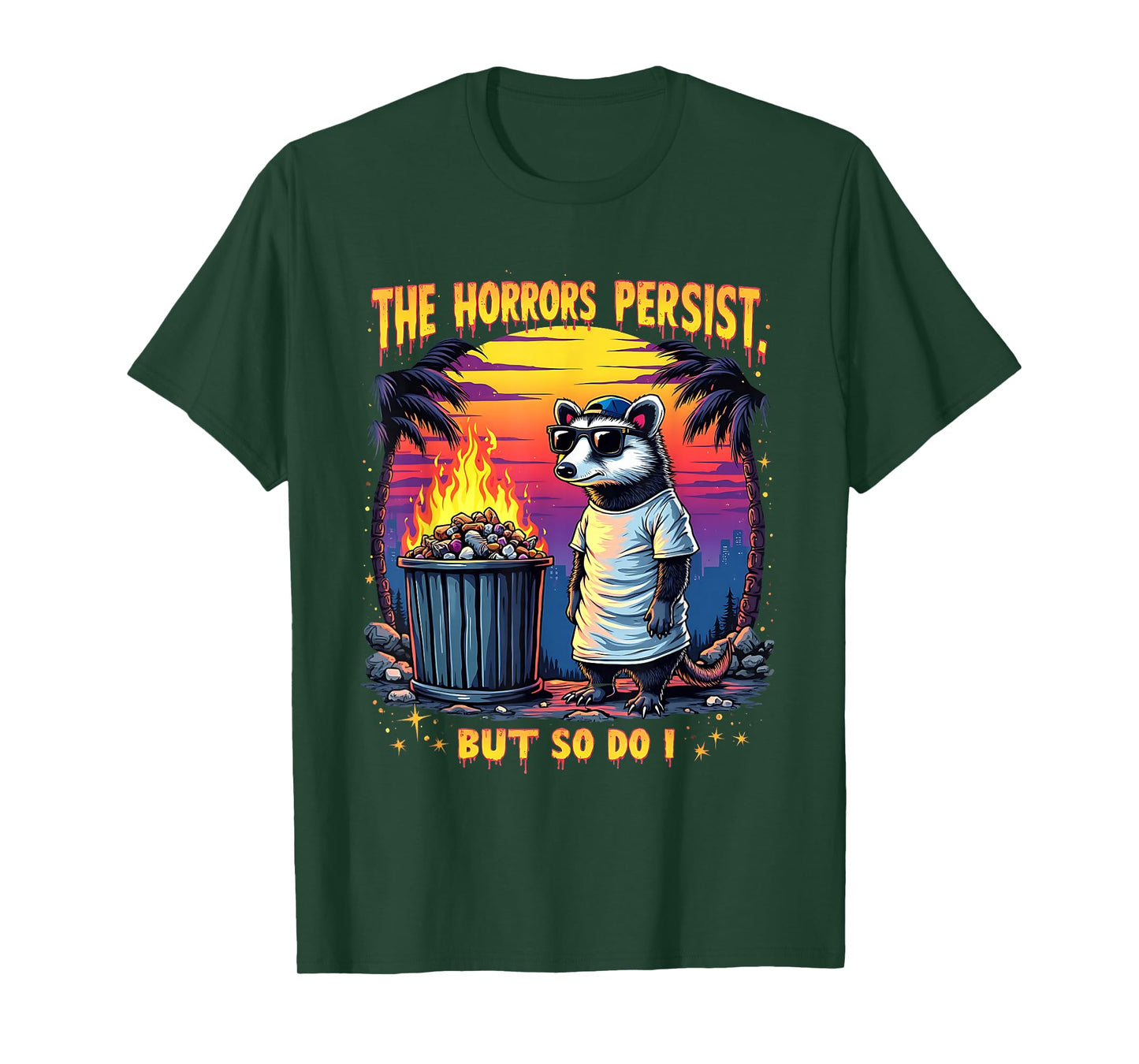 Funny The Horrors Halloween Opossum Witch Yet So Do I T-Shirt
