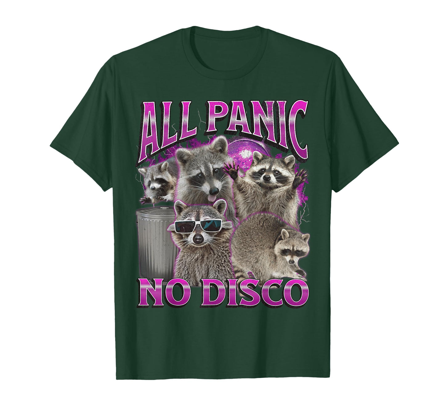 All Panic No Disco Funny Raccoon Meme Bootleg Graphic 90s T-Shirt