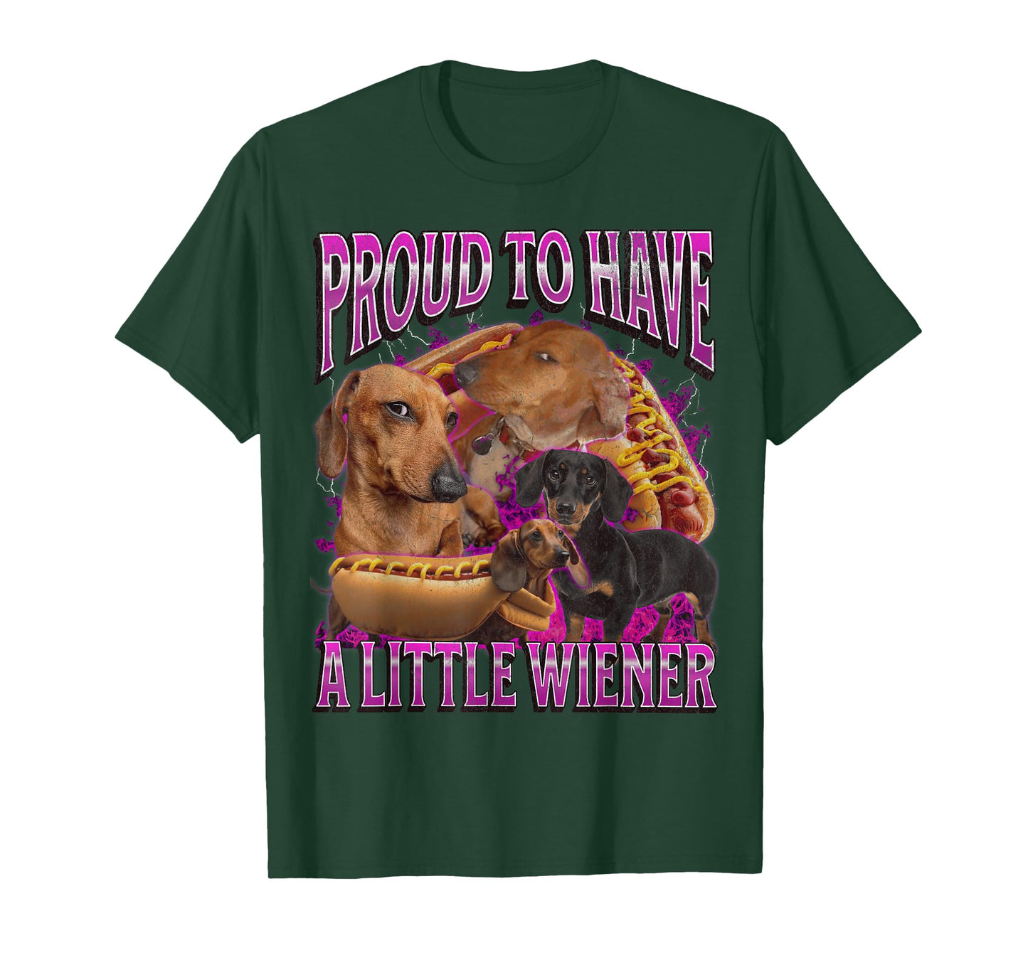 Proud To Have A Little Wiener Funny Offensive Dachshund T-Shirt