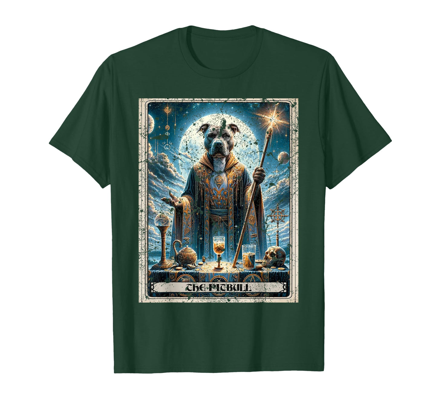 A Pitbull Tarot Card Dog T-Shirt