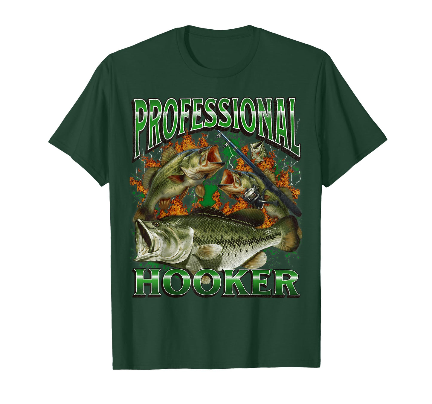 Professional Hooker Funny Offensive Fishing Meme Bootleg T-Shirt