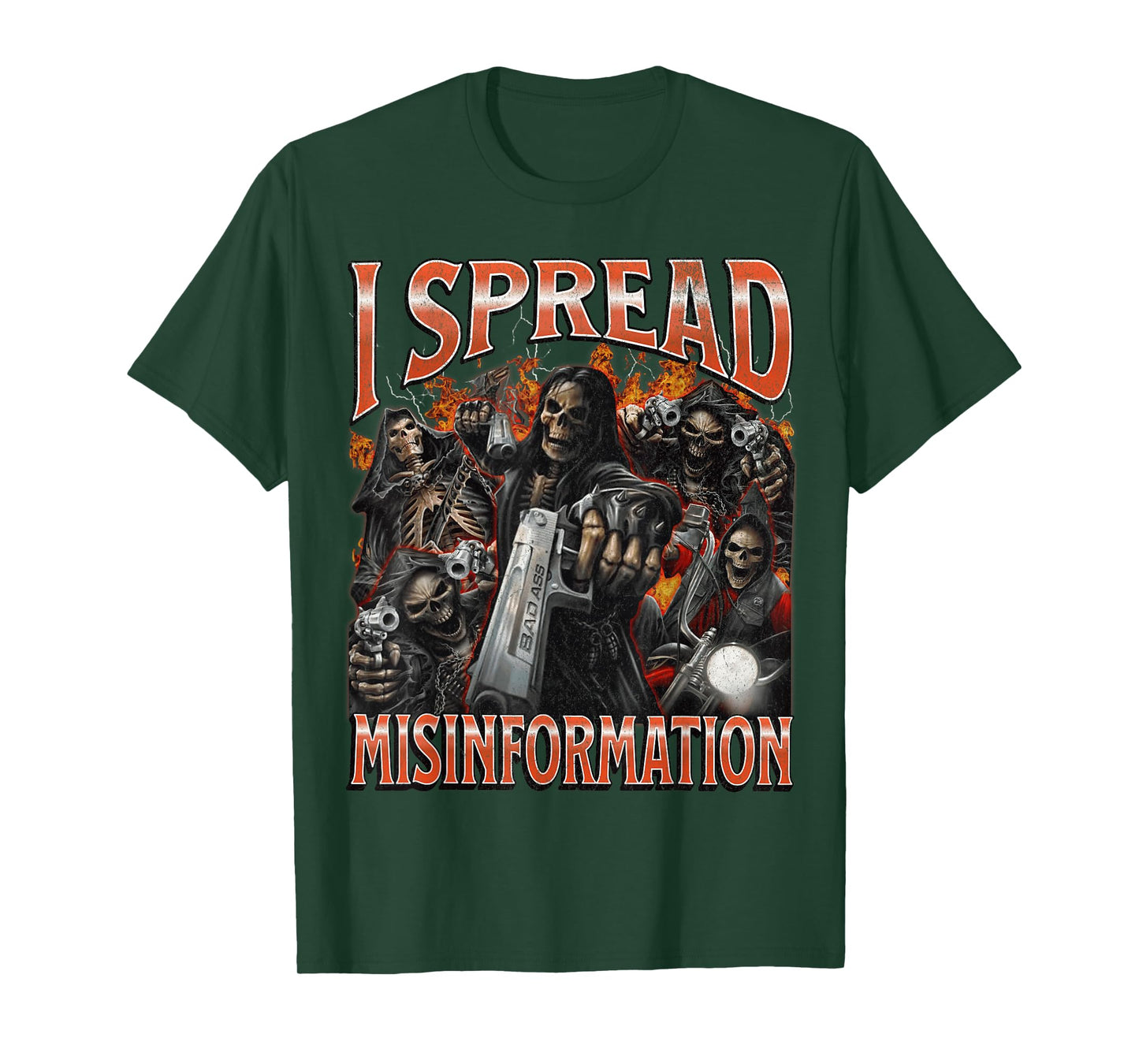 I Spread Misinformation Funny Hard Skeleton Meme Bootleg T-Shirt